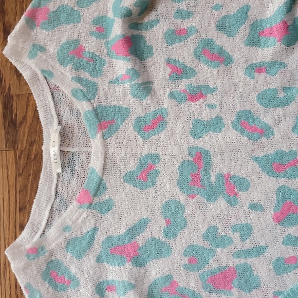 Pink & Turquoise Leopard Sweater - Picture 2 of 6